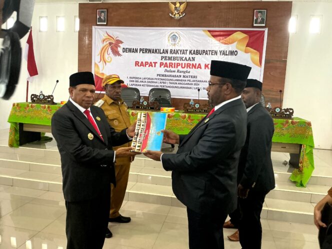 
 Paripurna Pertanggungjawaban APBD 2024 Tahap I, Bupati Yalimo Paparkan Capaian Pembangunan 