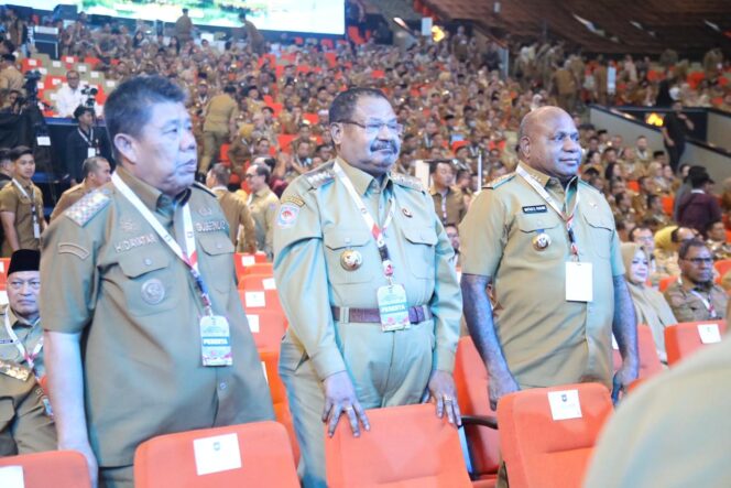 
 Gubernur Papua Pegunungan John Tabo dan Wagub Ones Pahabol Hadiri Rakornas 2026 di Sentul – Bogor