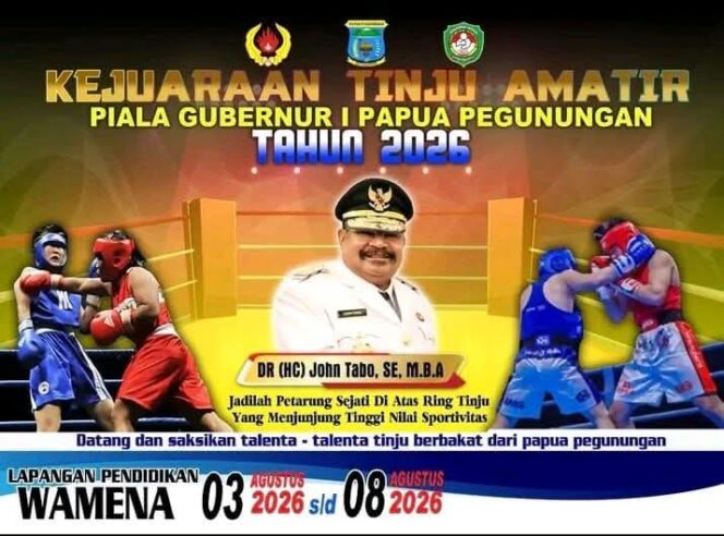 
 Kejurda Tinju Piala Gubernur John Tabo I Resmi Dibuka, 8 Kabupaten Siap Cetak Petinju Masa Depan Papua Pegunungan